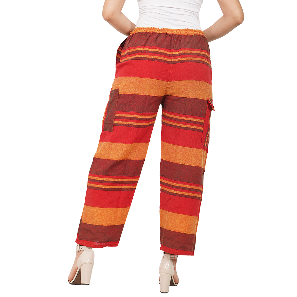 Coming Soon - Thick Striped Cotton Trousers w/ Side Pockets - The ...