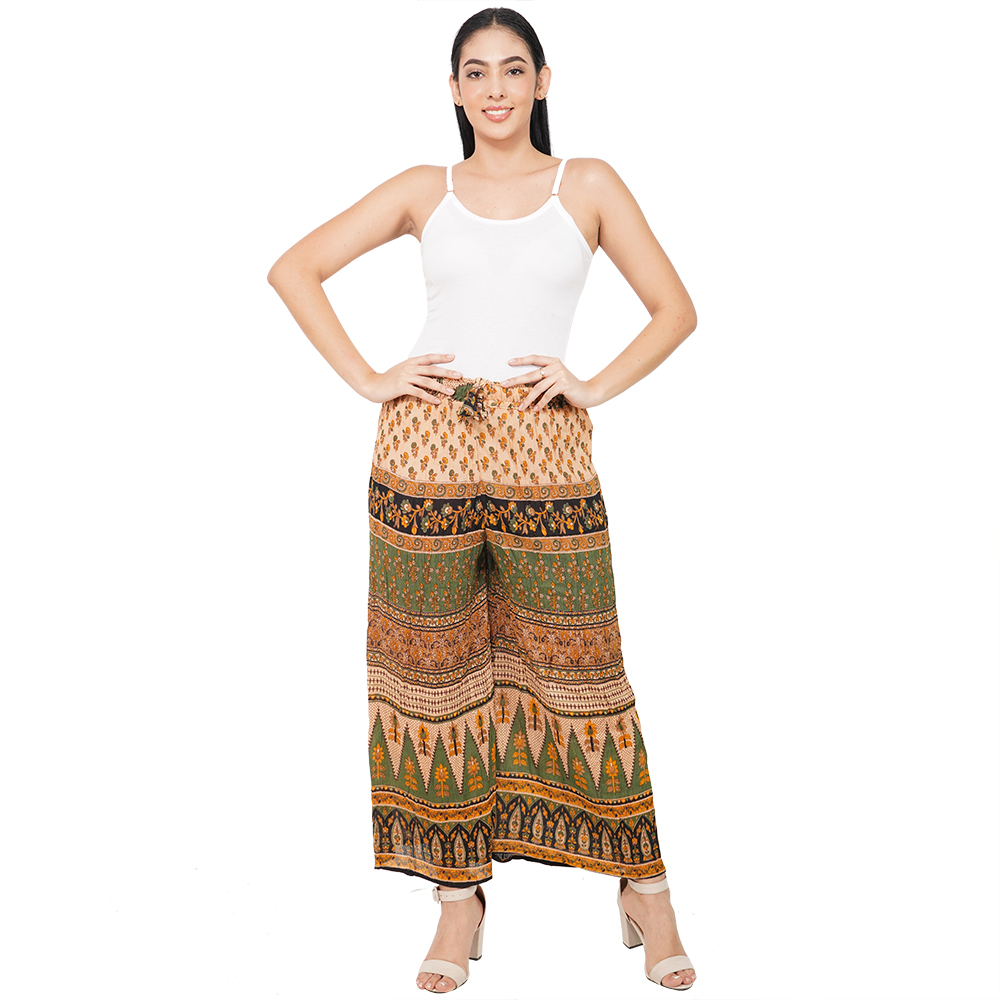 wuitopue Boho Trousers Women UK Sale Beach Smock Bottoms Summer Wide Legs  Pants with Lace Trim Tiedye Print Casual Trousers High Waist Loose Stretch  Pants Outdoor Ladies Vacation Loose Bottoms  Amazoncouk